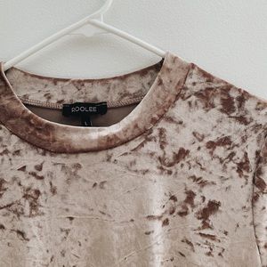 Pink Crushed Velvet Roolee Midi Dress